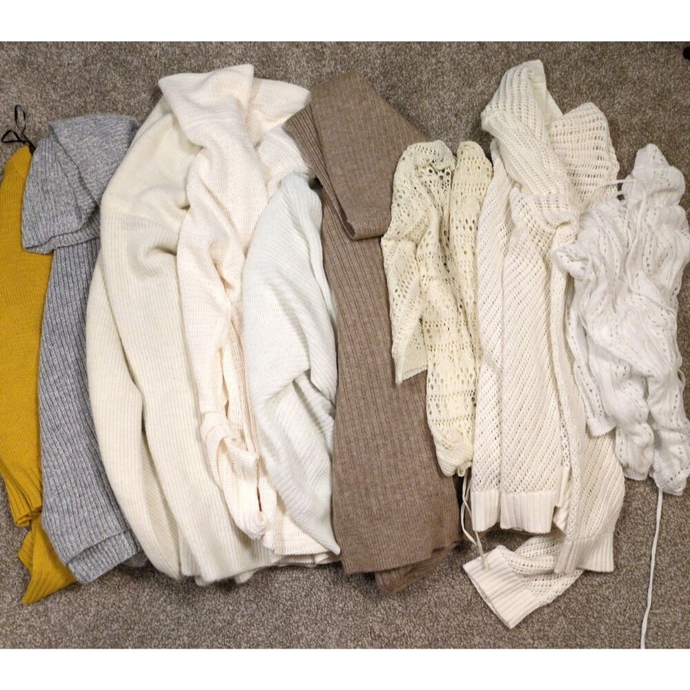 Womens Various Sizes Neutrals Pullover Knit Cardigan Sweater Reseller Lot Of 9